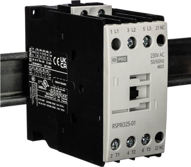 Produktbild Rs Pro RSPRO25-01 Leistungsschütz / 230 V Spule, 3 -polig 1 Öffner / 25 A, Elektromechanisch