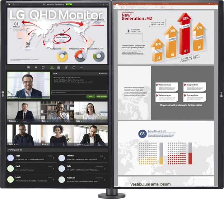 Actual product image LG 27QP88D-B Ergo Monitor USB-C HDMI DP IPS (2560 x 1440 pixels, 27")
