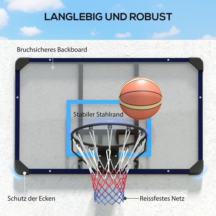 Image du produit SportNow Panier de basket-ball avec panneau arrière incassable