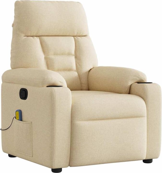 VidaXL Fauteuil de massage Crème Tissu