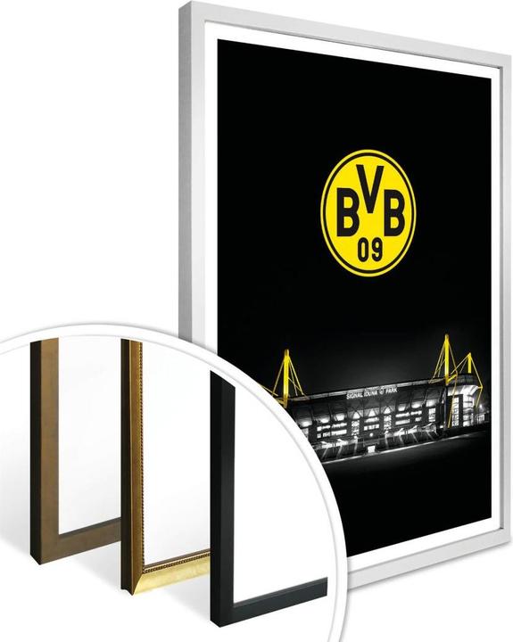 Produktbild Borussia Dortmund BVB Signal Iduna Park bei Nacht Emblem (24 x 30 cm)