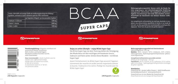 Nutritional values and ingredients PowerFood One Bcaa (1 Piece, Capsules, 389 g)