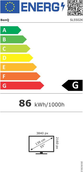 Energie-Label BenQ SL5502K (3840 x 2160 Pixel, 55")