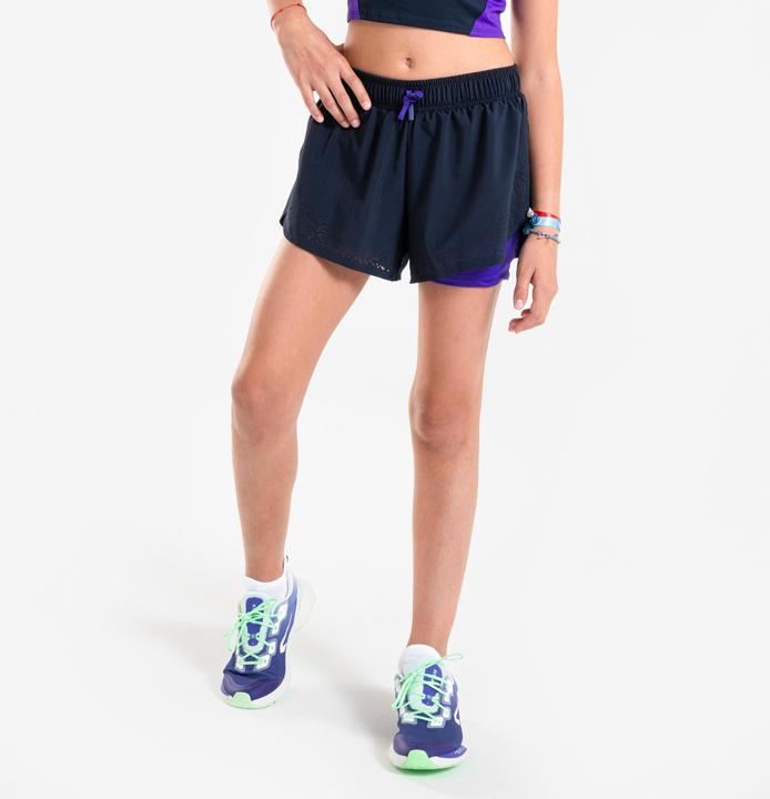 Kiprun Laufshorts Mädchen atmungsaktiv - Dry+ 900 dunkelblau/lila (6, 7, 8)
