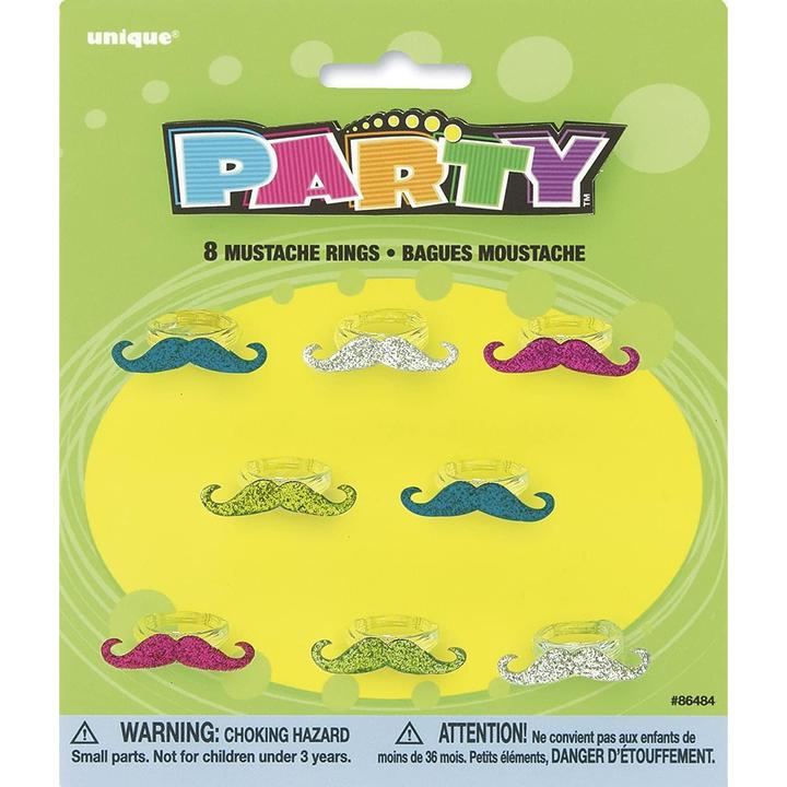 Produktbild Unique Party Schnurrbart Ring 8erPack