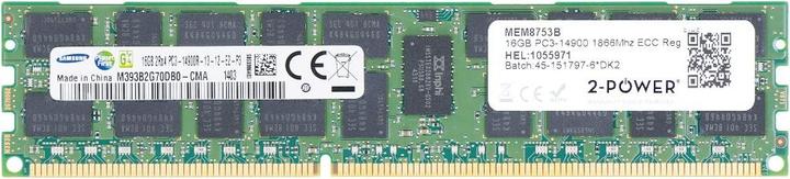 Produktbild 2-Power 16GB DDR3 1866MHz ECC Reg RDIMM (1 x 16GB, 1866 MHz, DDR3-RAM, DIMM)