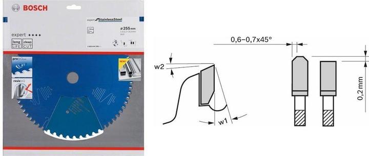 Produktbild Bosch Professional Zubehör Kreissägeblatt Expert for Stainless Steel, 255 x 25,4 x 2,5 x 50