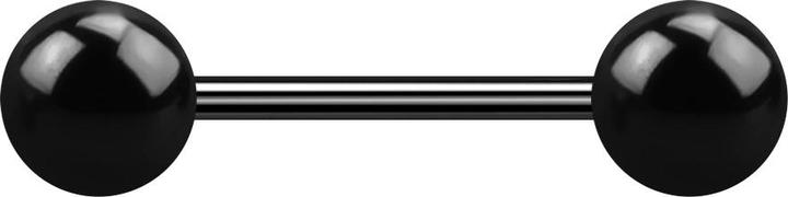Produktbild Star Piercing Micro Barbell schwarz mit zwei Kugeln (ohne Messing, Titan G23)