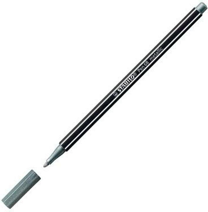 Image du produit STABILO Stylo feutre métallisé Premium - Pen 68 métallisé - pack de 10 - argenté (Argent, 10 x)