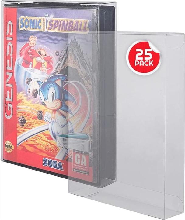 Actual product image Evoretro PET Protectors 25-Pack for Sega Genesis Games