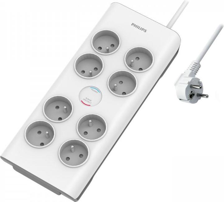 MCL Multiplug Surge Protector 8socket 2m White (8 x, 2 m)