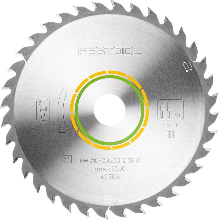 Festool Kreissägeblatt HW 210x2,4x30 W36