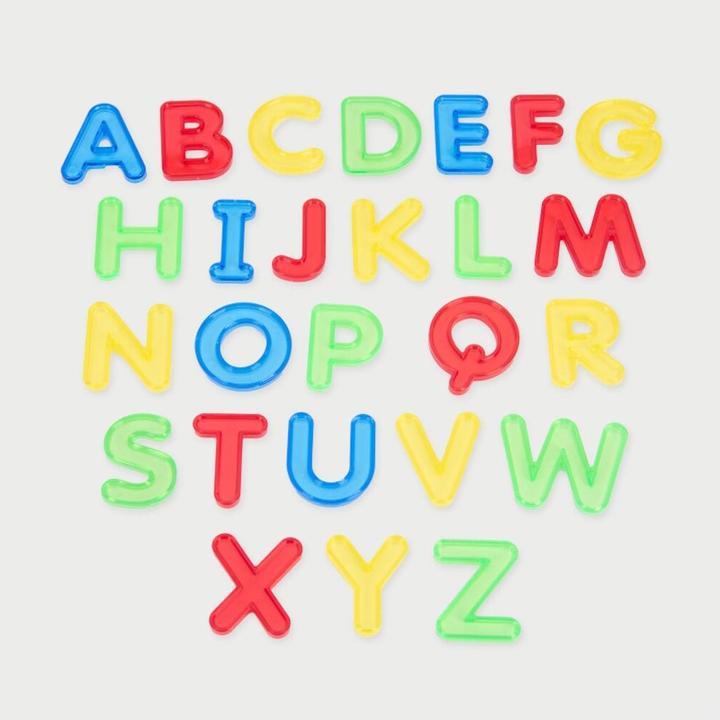 Produktbild TickiT Set mit 26 Farbigen, Halbtransaprenten Grossbuchstaben aus Acryl