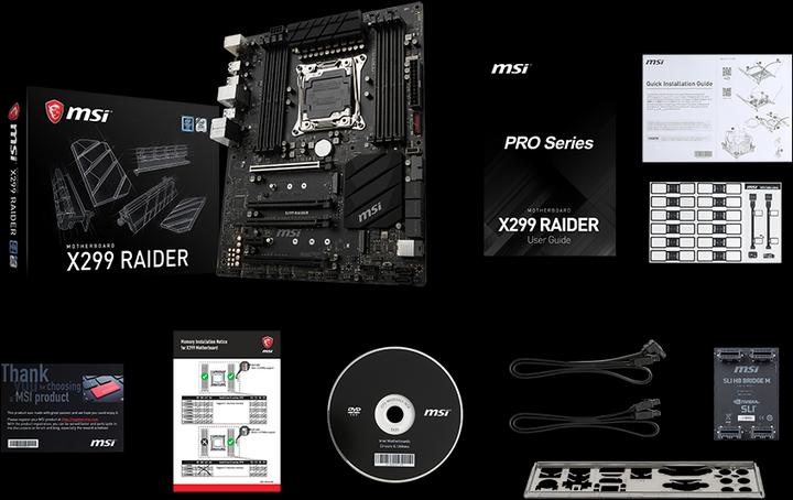 Produktbild MSI X299 Raider (LGA 2066, Intel X299, ATX)