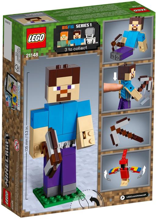 Actual product image LEGO Steve with parrot (21148, LEGO Minecraft)