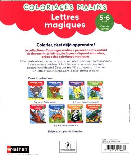 Actual product image Colourings malins : lettres magiques, 5-6 ans, grande section (French, Chica Stéphanie, Ahrweiller Lucile, 2024)