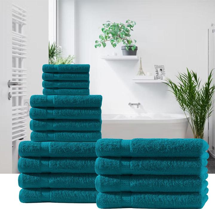 Produktbild Casativo 4er-Set Gästetücher petrol (30 x 50 cm)