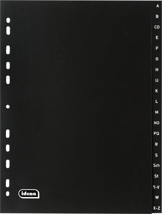 Idena Plastic index A4 A to Z black PP