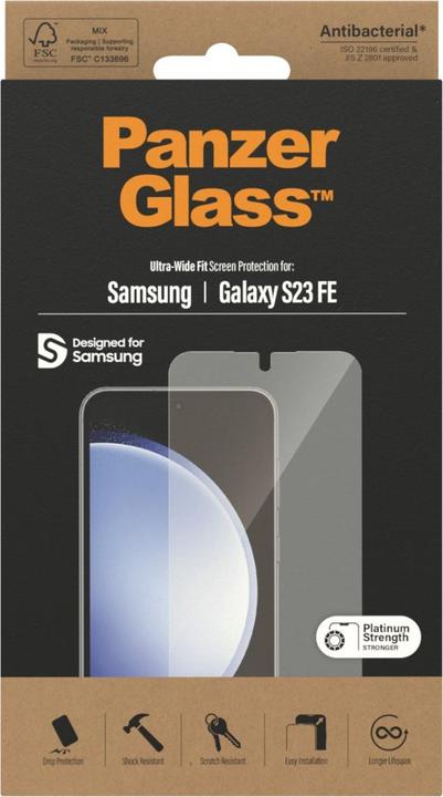 Productafbeelding PanzerGlass Ultrabrede pasvorm (1 Stuk, Samsung Galaxy S23 FE)