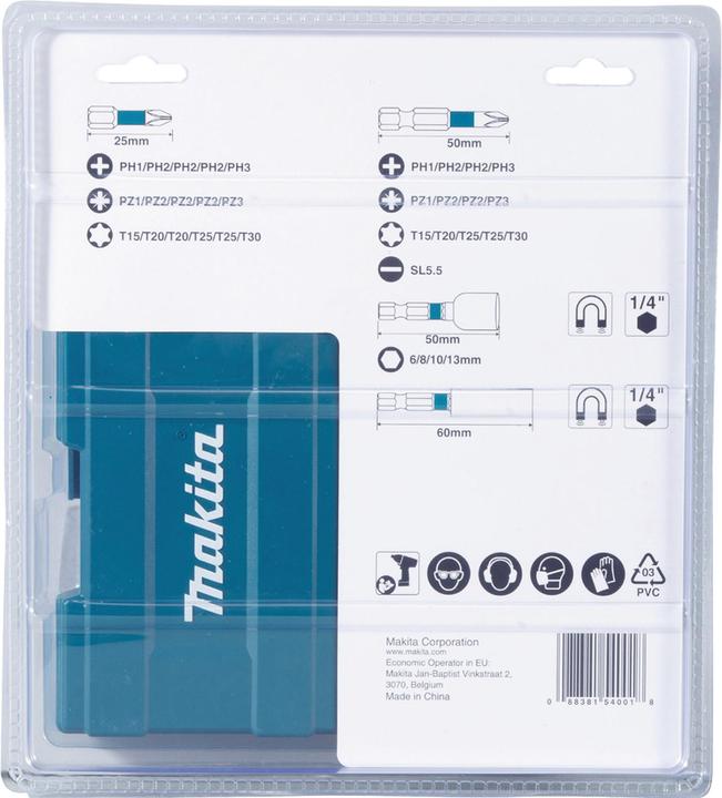 Produktbild Makita Bit-Set (Kreuz Phillips PH M2, Innensechsrund TX M20, Innensechsrund TX M25, Kreuz Phillips PH M1, Innensechsrund TX M15, Kreuz Pozidriv PZ M3, Innensechsrund TX M30, Kreuz Phillips PH M3, Kreuz Pozidriv PZ M2, Kreuz Pozidriv PZ M1)