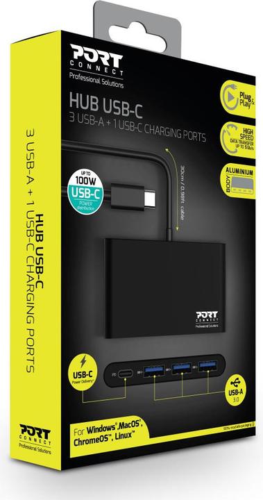 Image du produit Port Designs Hub USB-C (USB-C, 3 Ports)