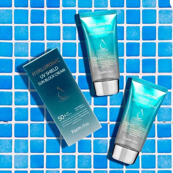 Actual product image Farm Stay Hyaluronic UV Shield Sun Block Cream (Suntan cream, SPF 50+, 70 ml)