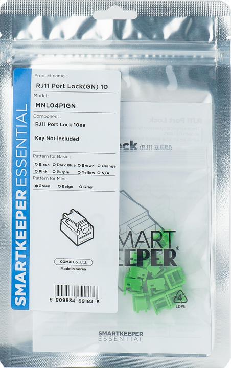 Actual product image Smart Keeper 10 x RJ11 port locks without mini type key