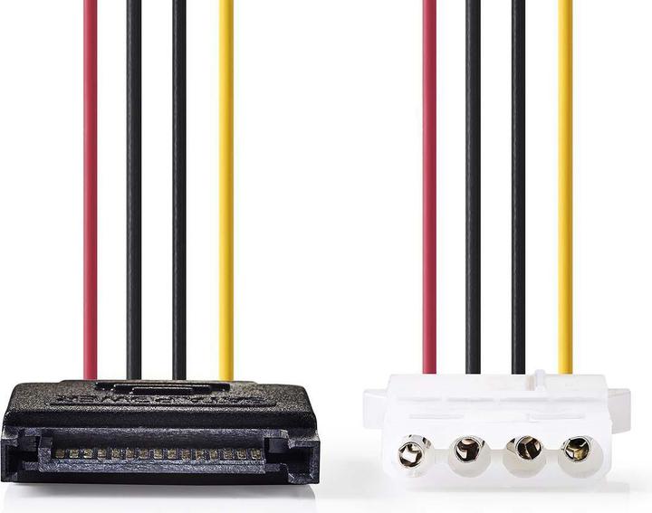 Immagine prodotto Nedis Cavo di alimentazione interna Molex maschio 2X SATA 15 pin femmina Placcato oro 0,15 m PVC rotondo