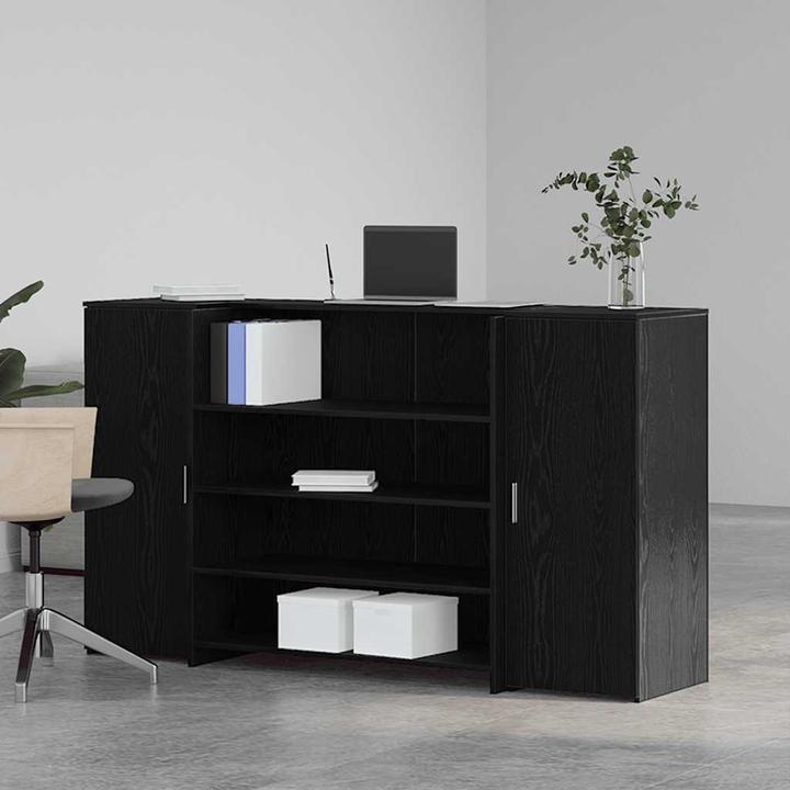 Actual product image VidaXL Reception counter black oak look 180x50x103.5cm wood-based material