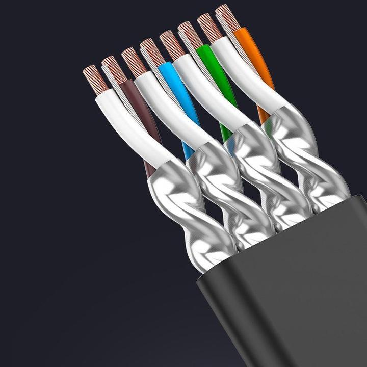 Image du produit Ugreen NW106 Ethernet RJ45 Plochý síťový kabel, Cat.7, STP, 3m (černý) (STP, CAT7, 3 m)