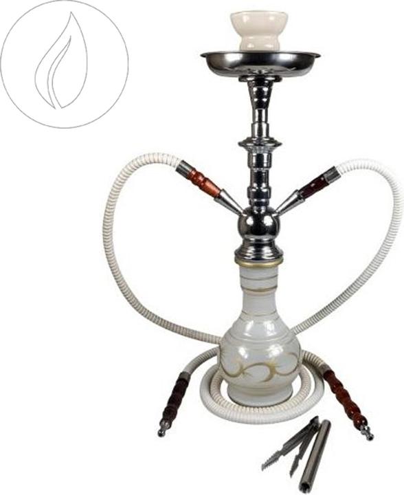 Kulu Sahbi Shisha 47cm Two Hoses White (47 cm)