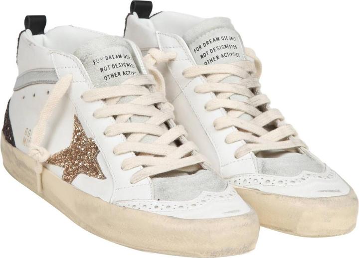 Image du produit Golden Goose mid star in leather and suede with glitter star (40)