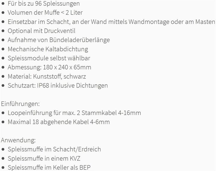 Produktbild Lightwin Mini Glasfasermuffe / Spleissmuffe für Erdverlegung, 2 Liter Füllmenge FTTx