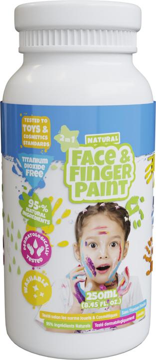 Boti Bottle of natural face and finger paint - white, 250 ml (White, 250 ml)