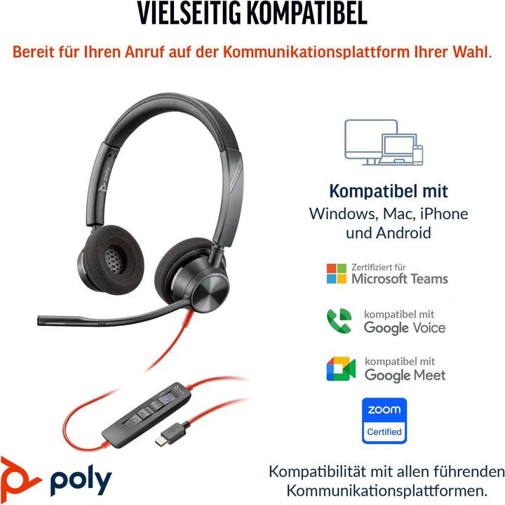 Actual product image Poly Blackwire 3320 Stereo Microsoft Teams (USB C) (Cable, USB-C)