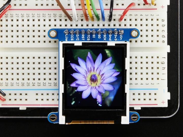 Actual product image Adafruit 1.44" Color TFT LCD Display w/MicroSD (Display)