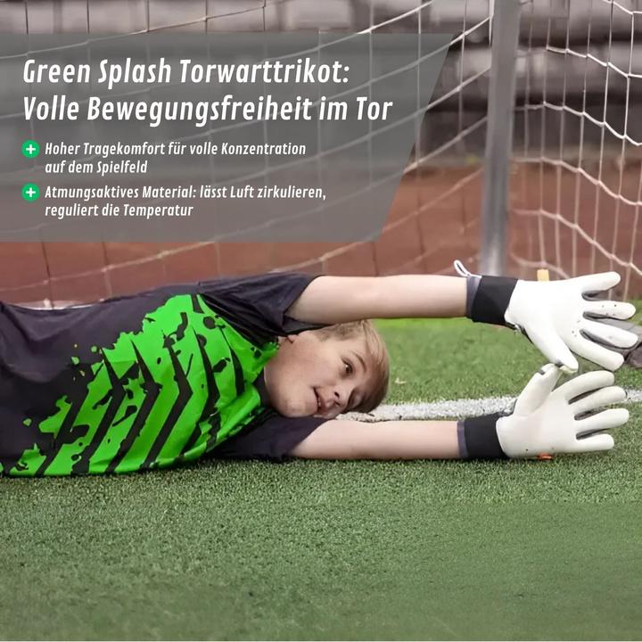 Actual product image Catch & Keep Trikot Green Splash Torwarttrikot Gr. 140 Kurzarm Fussball Shirt (140)