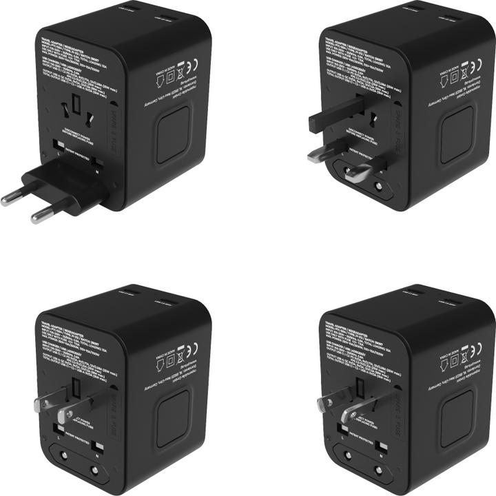 Image du produit prio Adaptateur de voyage universel 25W noir