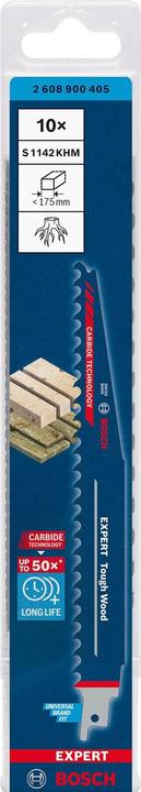 Immagine prodotto Bosch Professional Zubehör Lama per sega alternativa EXPERT 'Tough Wood' S 1142 KHM, 10 pezzi