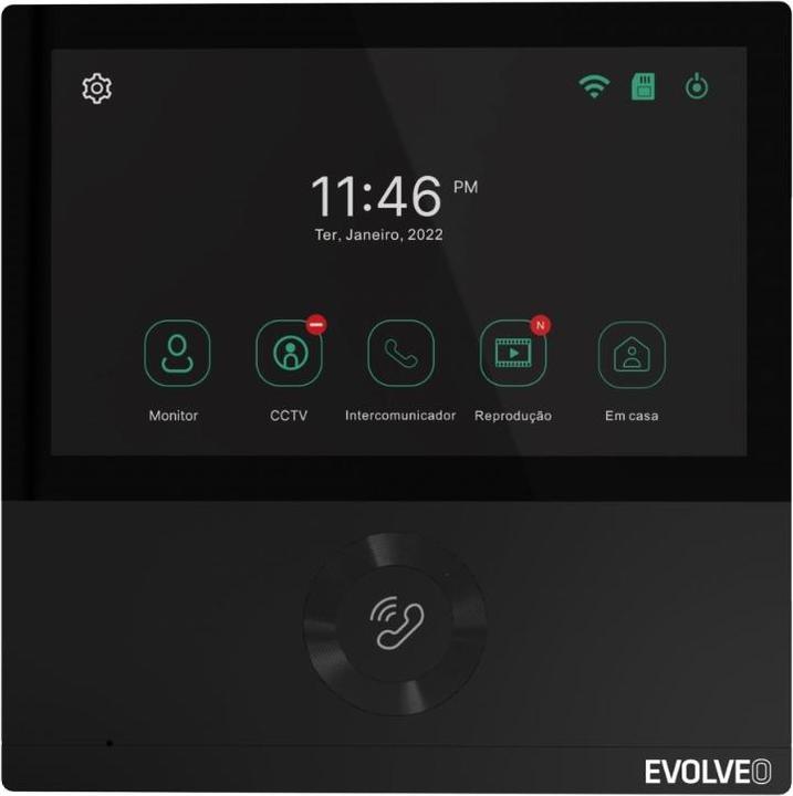 Actual product image Evolveo DoorPhone AHD7, Sada domácího WiFi videotelefonu s ovládáním brány nebo dveří černý monitor (Cable, Wireless)