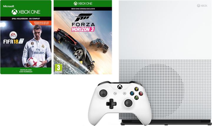 Microsoft Xbox One S 500GB, Forza Horizon 3 + FIFA 18 (ESD)
