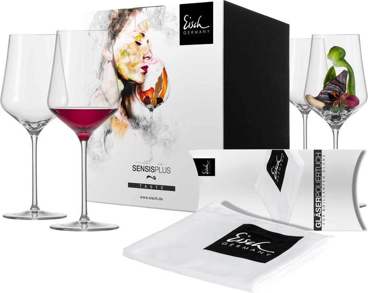 Produktbild Eisch Sky SensisPlus Rotweingläser inkl. Poliertuch (49 cl, 4 Gläser, Rotweingläser)