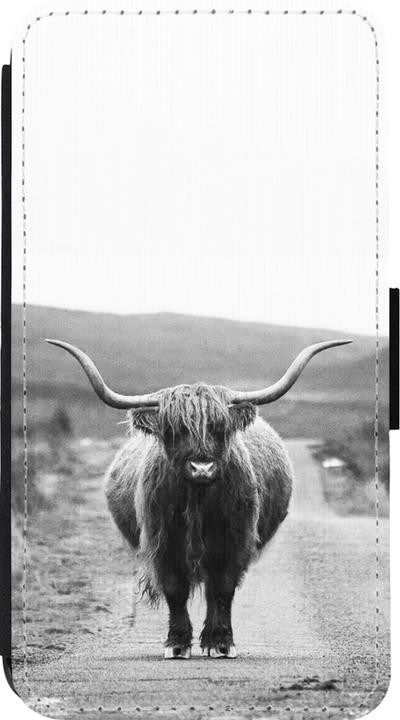 Actual product image PhoneLook Coque Wallet noir Highland cattle (Apple iPhone 13 mini)