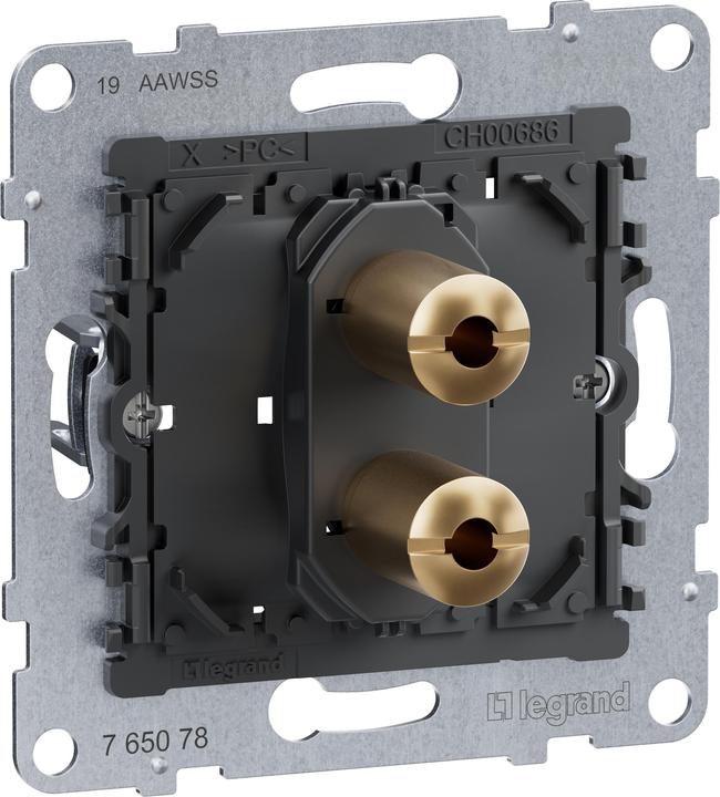 Image du produit Legrand SEANO connecteur haut-parleur simple, insert, prises 4mm, prises en laiton doré pour er