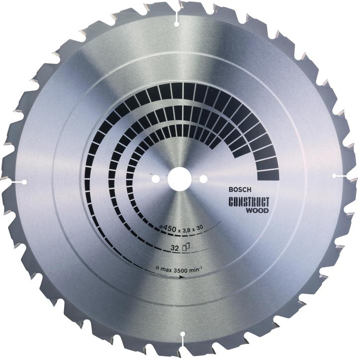 Bosch Professional Zubehör Lama per sega circolare per legno PRO Construct, 450 x 3,8 x 30 mm