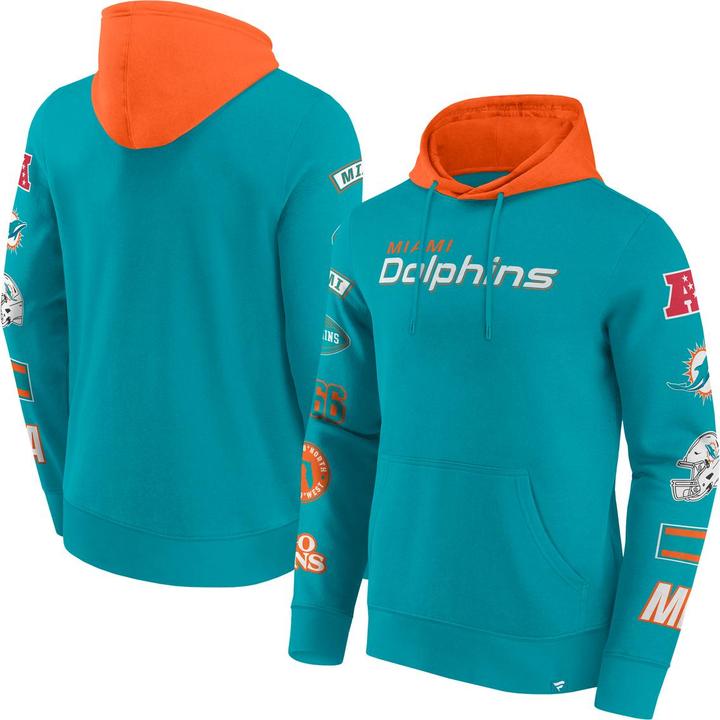 Immagine prodotto Fanatics Felpa con cappuccio Miami Dolphins NFL con stampa sulle maniche - XXL (XXL)