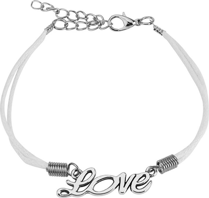 Produktbild Star Piercing Kunstlederarmband weiss Love (Kunstleder, ohne Messing)