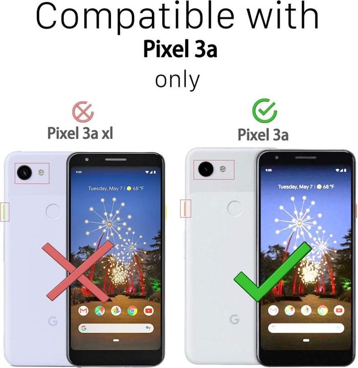 Actual product image Screenguard Google Pixel 3a Full Screen Protective Glass Film 2.5D 9H (1 Piece, Google Pixel 3a)