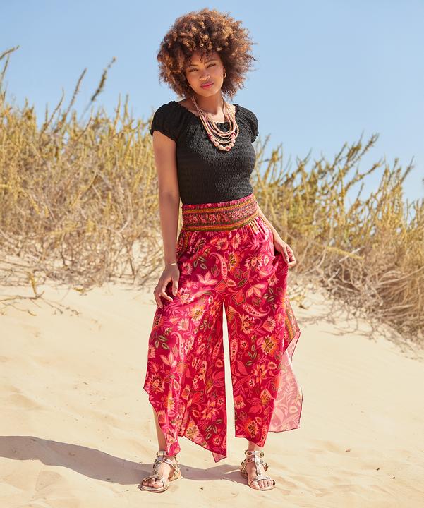 Actual product image Joe Browns Contrast Floral Border Print Relaxed Fit Trousers (Frequency band 38 (2600 MHz))