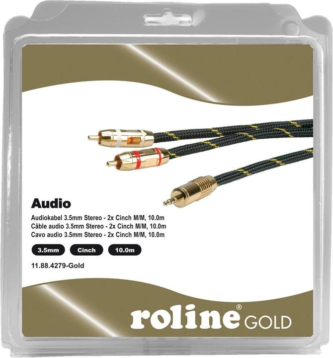 Produktbild Roline GOLD Audio 3.5mm - 2x Cinch (10 m, 3.5mm Klinke (AUX), Cinch)